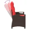  Kerti pad Barna és Piros 105 x 60 x 112 cm Acél és poliészter