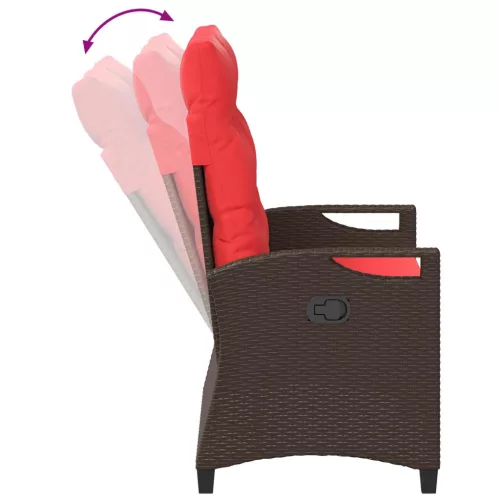  Kerti pad Barna és Piros 105 x 60 x 112 cm Acél és poliészter