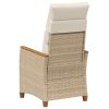  Fekvő Kerti Szék Beige és krém 64 x 57,5 x 112 cm polirattan