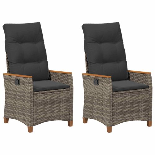  Fekvő Kerti Szék Szürke és sötétszürke 64 x 57,5 x 112 cm