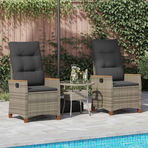  Fekvő Kerti Szék Szürke és sötétszürke 64 x 57,5 x 112 cm