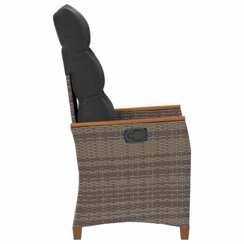  Fekvő Kerti Szék Szürke és sötétszürke 64 x 57,5 x 112 cm