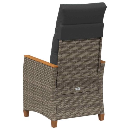  Fekvő Kerti Szék Szürke és sötétszürke 64 x 57,5 x 112 cm