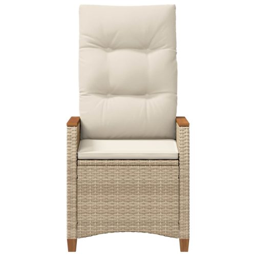  Fekvő Kerti Szék Beige és krém 64 x 57,5 x 112 cm polirattan