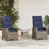  Fekvő Kerti Szék 2 pcs Szürke és sötétkék 64 x 57,5 x 112 cm