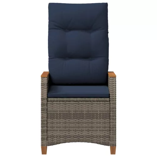  Fekvő Kerti Szék 2 pcs Szürke és sötétkék 64 x 57,5 x 112 cm