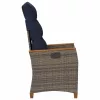  Fekvő Kerti Szék 2 pcs Szürke és sötétkék 64 x 57,5 x 112 cm