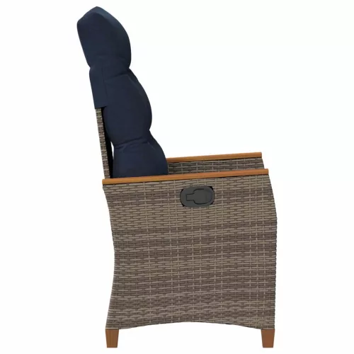  Fekvő Kerti Szék 2 pcs Szürke és sötétkék 64 x 57,5 x 112 cm