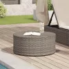  Kültéri dohányzóasztal Szürke Ø 68 x 30 cm polirattan