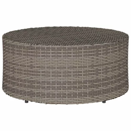  Kültéri dohányzóasztal Szürke Ø 68 x 30 cm polirattan