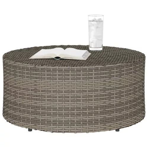  Kültéri dohányzóasztal Szürke Ø 68 x 30 cm polirattan