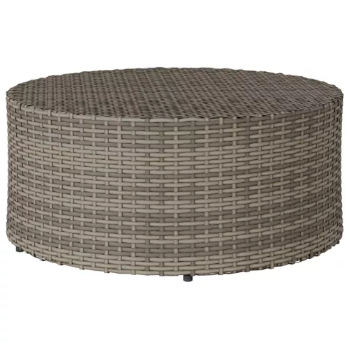  Kültéri dohányzóasztal Szürke Ø 68 x 30 cm polirattan