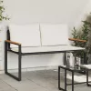  pad párnával Fekete és krémfehér 115 x 65 x 72 cm Rattan