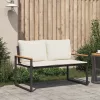  pad párnával Fekete és krémfehér 115 x 65 x 72 cm Rattan