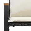  pad párnával Fekete és krémfehér 115 x 65 x 72 cm Rattan
