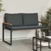 pad párnával Szürke és sötétszürke 115 x 65 x 72 cm Rattan
