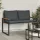  pad párnával Szürke és sötétszürke 115 x 65 x 72 cm Rattan
