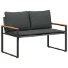  pad párnával Szürke és sötétszürke 115 x 65 x 72 cm Rattan