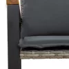  pad párnával Szürke és sötétszürke 115 x 65 x 72 cm Rattan