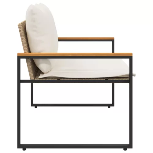  pad párnával Beige és Krémszínű 115 x 65 x 72 cm Rattan
