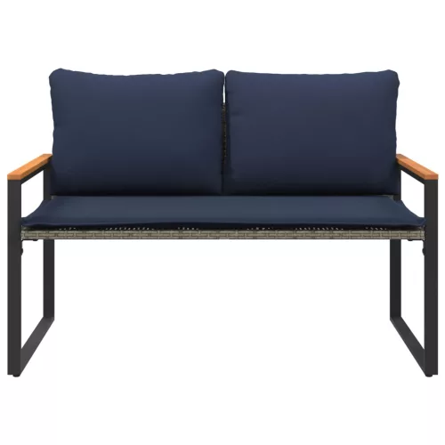  pad párnával Szürke és sötétkék 115 x 65 x 72 cm Rattan
