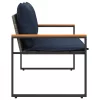  pad párnával Szürke és sötétkék 115 x 65 x 72 cm Rattan