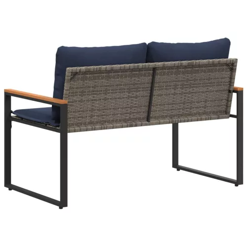  pad párnával Szürke és sötétkék 115 x 65 x 72 cm Rattan