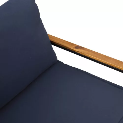  pad párnával Szürke és sötétkék 115 x 65 x 72 cm Rattan