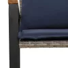  pad párnával Szürke és sötétkék 115 x 65 x 72 cm Rattan