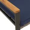  pad párnával Szürke és sötétkék 115 x 65 x 72 cm Rattan