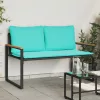  pad párnával Fekete és Türkiz 115 x 65 x 72 cm Rattan