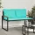  pad párnával Fekete és Türkiz 115 x 65 x 72 cm Rattan