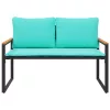  pad párnával Fekete és Türkiz 115 x 65 x 72 cm Rattan