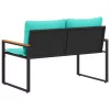  pad párnával Fekete és Türkiz 115 x 65 x 72 cm Rattan
