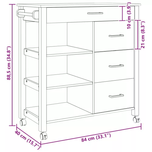  Konyhai kocsi Fekete