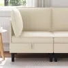  Sarok Sofa tárolóval Krémszínű Bársony