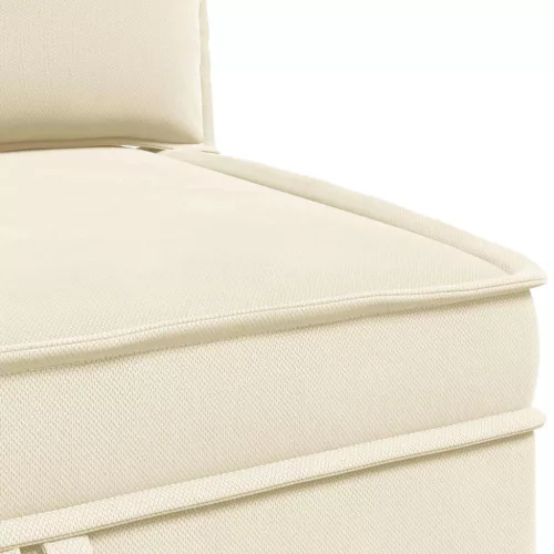  Sarok Sofa tárolóval Krémszínű Bársony