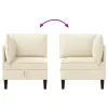  Sarok Sofa tárolóval Krémszínű Bársony