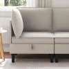  Sarok Sofa tárolóval Zabpehely Bársony