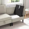  Sarok Sofa tárolóval Zabpehely Bársony
