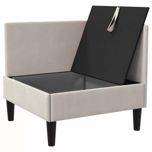  Sarok Sofa tárolóval Zabpehely Bársony