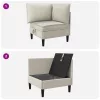  Sarok Sofa tárolóval Zabpehely Bársony