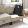  Sarok Sofa tárolóval Homokszín Bársony