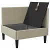  Sarok Sofa tárolóval Homokszín Bársony