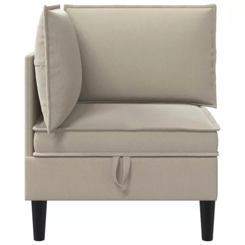  Sarok Sofa tárolóval Homokszín Bársony