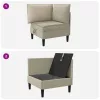  Sarok Sofa tárolóval Homokszín Bársony