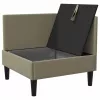  Sarok Sofa tárolóval Khaki Bársony