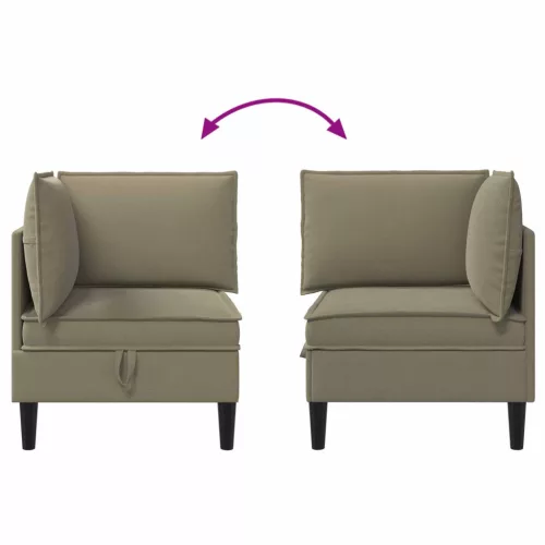 Sarok Sofa tárolóval Khaki Bársony
