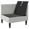  Sarok Sofa tárolóval Világosszürke Bársony