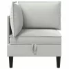  Sarok Sofa tárolóval Világosszürke Bársony